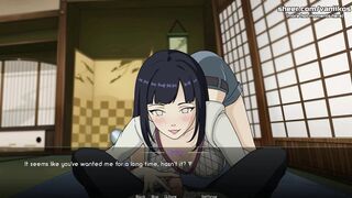 Naruto: Kunoichi Trainer: 18yo Hina and her busty body get their tight pussy creampied in Naruto anime hentai game