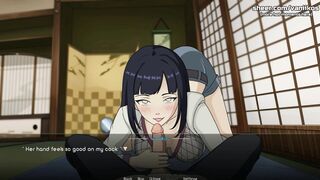 Naruto: Kunoichi Trainer: 18yo Hina and her busty body get their tight pussy creampied in Naruto anime hentai game