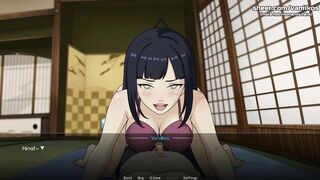 Naruto: Kunoichi Trainer: 18yo Hina and her busty body get their tight pussy creampied in Naruto anime hentai game
