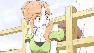 Alex gets stuck in the fences and Steve bangs her hard!