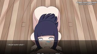 Naruto: Kunoichi Trainer - Hot 18yo Hinata Hyuga Teen Blowjob & Double Penetration Anal Sex with Naruto's Big Boobs
