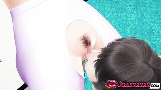 Elisa, the hot secretary, gets off with pussy play & pussy licking in office fantasy