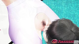 Elisa, the hot secretary, gets off with pussy play & pussy licking in office fantasy