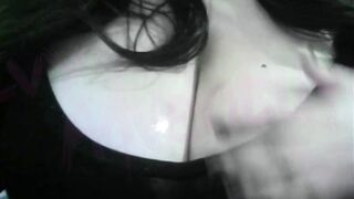 Nerdy wife with massive natural tits enjoys Hentai with BBW and her massive tits - 4 image