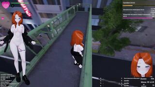 Watch this naughty chick undress in public & get caught by a gangbang 3D hentai!