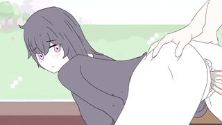 Alex and Steve, caught in a fence, get desperate for more - Hardcore Porn Anime