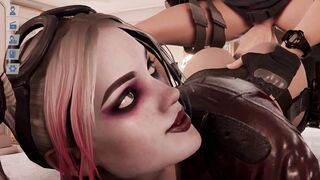 Harley Quinn takes on a mutated dick in a 3D hentai gangbang frenzy