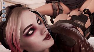 Harley Quinn takes on a mutated dick in a 3D hentai gangbang frenzy