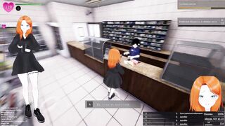 Sexy Japanese babe gets off on exhibitionism in public places with a 3D hentai game