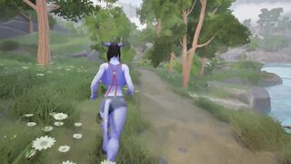 Interracial hentai game with busty Draenei - Big boobs & massive cock will get you going! - 1 image