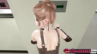 Adernia gets her tight ass drilled in 3D hentai while standing on the floor, getting creampied and fucked in various positions