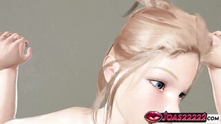 Adernia gets her tight ass drilled in 3D hentai while standing on the floor, getting creampied and fucked in various positions
