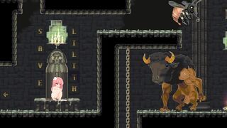 Chubby Naked Girl gets lost in a dungeon & gets double penetrated in Hentai Pixel game (Episode 2)