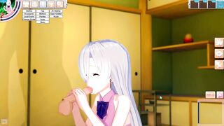 Cute Elisabeth gets her ass and boobs teased in a steamy game of Hentai
