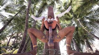 Lara Croft takes on a massive dick in her tight ass, taking it in all holes!
