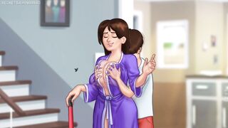 Summertime Saga 31: Big Boobs Stepmom Gets Pounded While Doing Chores in 3D Hentai Game