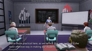 Sexy teen goes wild with teacher in front of class - 3D hentai - 1 image
