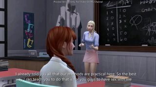 Sexy teen goes wild with teacher in front of class - 3D hentai - 2 image