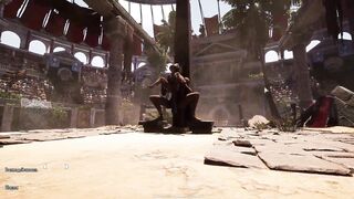Lara Croft's tight ass woke up with a creampie in BDSM anime game