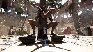 Lara Croft's tight ass destroyed by a massive dick in a wild 3D hentai game
