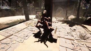 Lara Croft's tight ass destroyed by a massive dick in a wild 3D hentai game