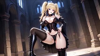 Part 1 of Dark BDSM Hentai Fantasy Ecchi: A Sexy anime girl gets her giant tits and hentai costume destroyed in a hardcore