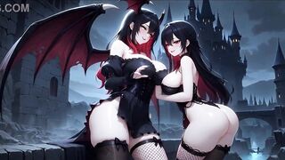 Part 1 of Dark BDSM Hentai Fantasy Ecchi: A Sexy anime girl gets her giant tits and hentai costume destroyed in a hardcore
