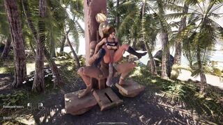 Lara Croft explores island with her ass & pussy in a steamy 3D hentai game - 3 image