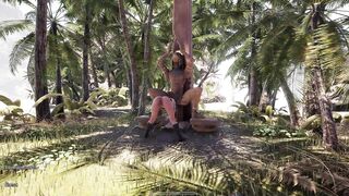 I sat on a statue's stone dick & let him fill me with cum in 3D Hentai game