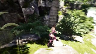 Lara Croft gets her sexy tomb opened in 3D hentai with a hot curvy babe