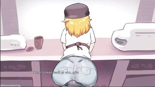 Hazelnut Latte gets her tits and cock on display in this steamy anime sex game!