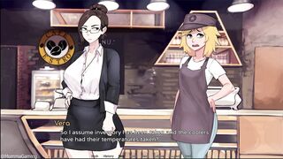 Hazelnut Latte gets her tits and cock on display in this steamy anime sex game!