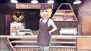 Hazelnut Latte gets her tits and cock on display in this steamy anime sex game!