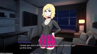 Hazelnut Latte finally gets her ass drilled in this femboy blowjob and anal rpg game - 1 image