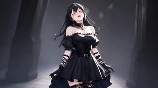 Gothic Girl in her sexy outfit goes wild in Part 1 of her anime-inspired hentai adventure