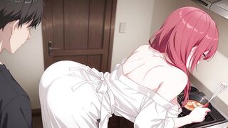Stepson's Big Cock Gets a Creampie in Stepmom's Tiny Robe - Kureha Enomoto Hentai Cosplay (