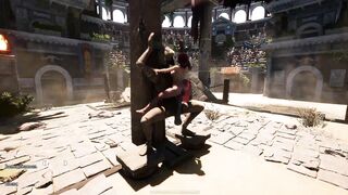 Lara, the sexy babe, gets her big boobs pumped full of cum in this interracial hentai game