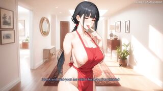 Watch as VelniDokra's wife devours her man's thick cock in the kitchen - Part 01 of the hentai game!