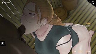 Goddess's arrival in Part 1 of Hentai Game: Busty babe gets a hardcore blowjob in the anime!