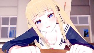 Saenai Heroine No Sodatekata gets a rough handjob from a horny gentleman