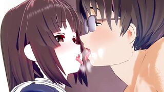 Saenai Heroine No Sodatekata gets a rough handjob from a horny gentleman