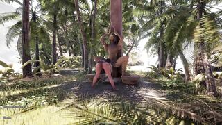 Lara Croft goes wild on secret island in search of pleasure - 3D hentai animation