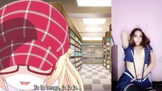 Sexy college babe with huge tits gets creampied by her coworker in lingerie - hentai mankitsu happens!