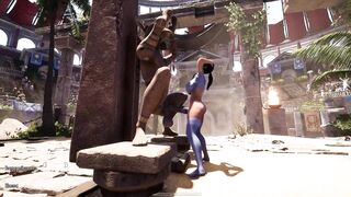 Lara Rhythmously pleasures the Secret Ancient Statue with her giant tits & cumshot in 3D Hentai Game