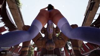 Lara Rhythmously pleasures the Secret Ancient Statue with her giant tits & cumshot in 3D Hentai Game