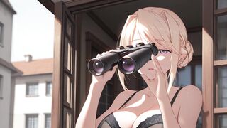 Busty Sylvia van Hossen gets caught by a guy with a massive cock and takes it in the ass like a pro! Hentai cos
