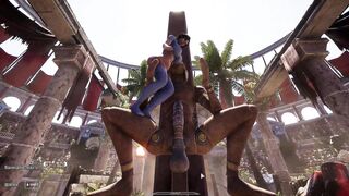 Lara's big boobs bounce as she gets dominated in a 3D hentai game by an Ancient Secret Statue