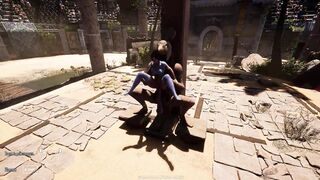 Lara's big boobs bounce as she gets dominated in a 3D hentai game by an Ancient Secret Statue