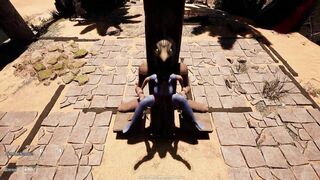 Lara's big boobs bounce as she gets dominated in a 3D hentai game by an Ancient Secret Statue
