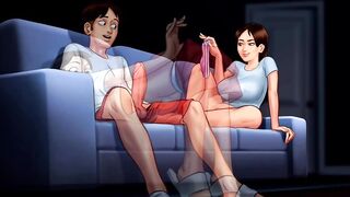 Step Mom can't help but look away while getting her big tits fondled in Forbidden Moments v21.0.0 game